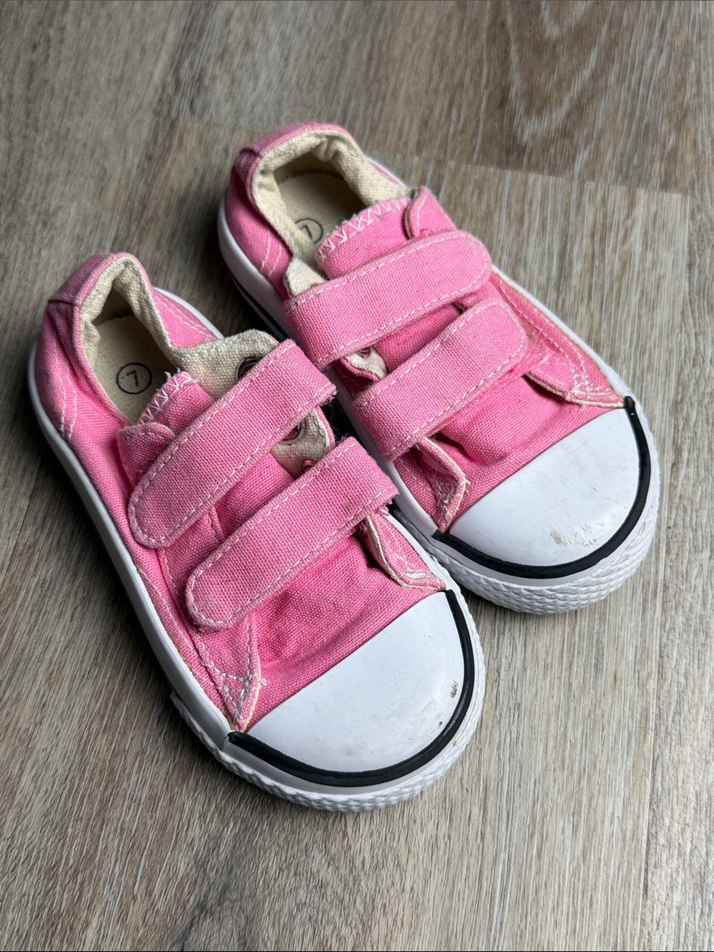 Airwalk Toddler Sneakers Size 7 Pink Canvas Double Strap Shoes